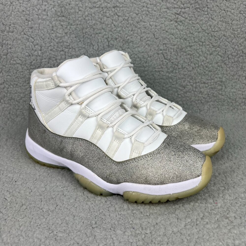 Jordan 11 Vast Grey Women 8 / Men 6.5 Shoe Metallic Silver White Glitter Retro